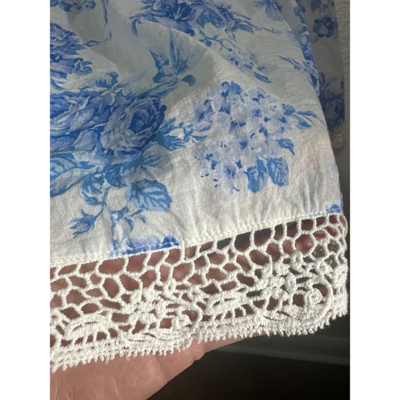 Altar D' State  Blue Floral Lace Tiered Maxi Skirt size M - Picture 10 of 13